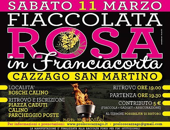 Fiaccolata rosa in franciacorta